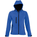 Royal Blue - Front - SOLS Womens-Ladies Replay Hooded Soft Shell Jacket (Breathable, Windproof And Water Resistant)