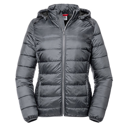 Iron - Front - Russell Womens-Ladies Hooded Nano Padded Jacket