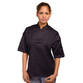 Black - Front - AFD Unisex Short Sleeve Chefs Tunic