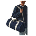 French Navy-Off White - Back - BagBase Original XL Barrel Bag