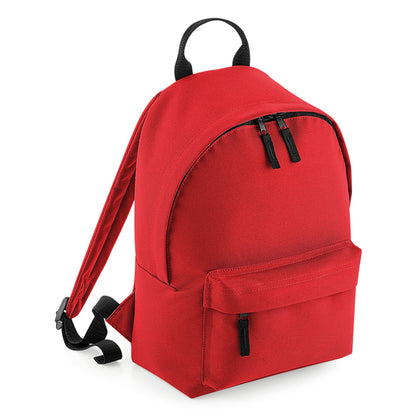 Bright Red - Front - BagBase Mini Fashion Backpack