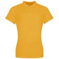 Mustard Yellow - Front - Awdis Womens-Ladies Pique Cotton Polo Shirt