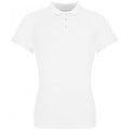 White - Front - Awdis Womens-Ladies Pique Cotton Polo Shirt