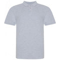 Grey Heather - Front - Awdis Mens Piqu Cotton Short-Sleeved Polo Shirt
