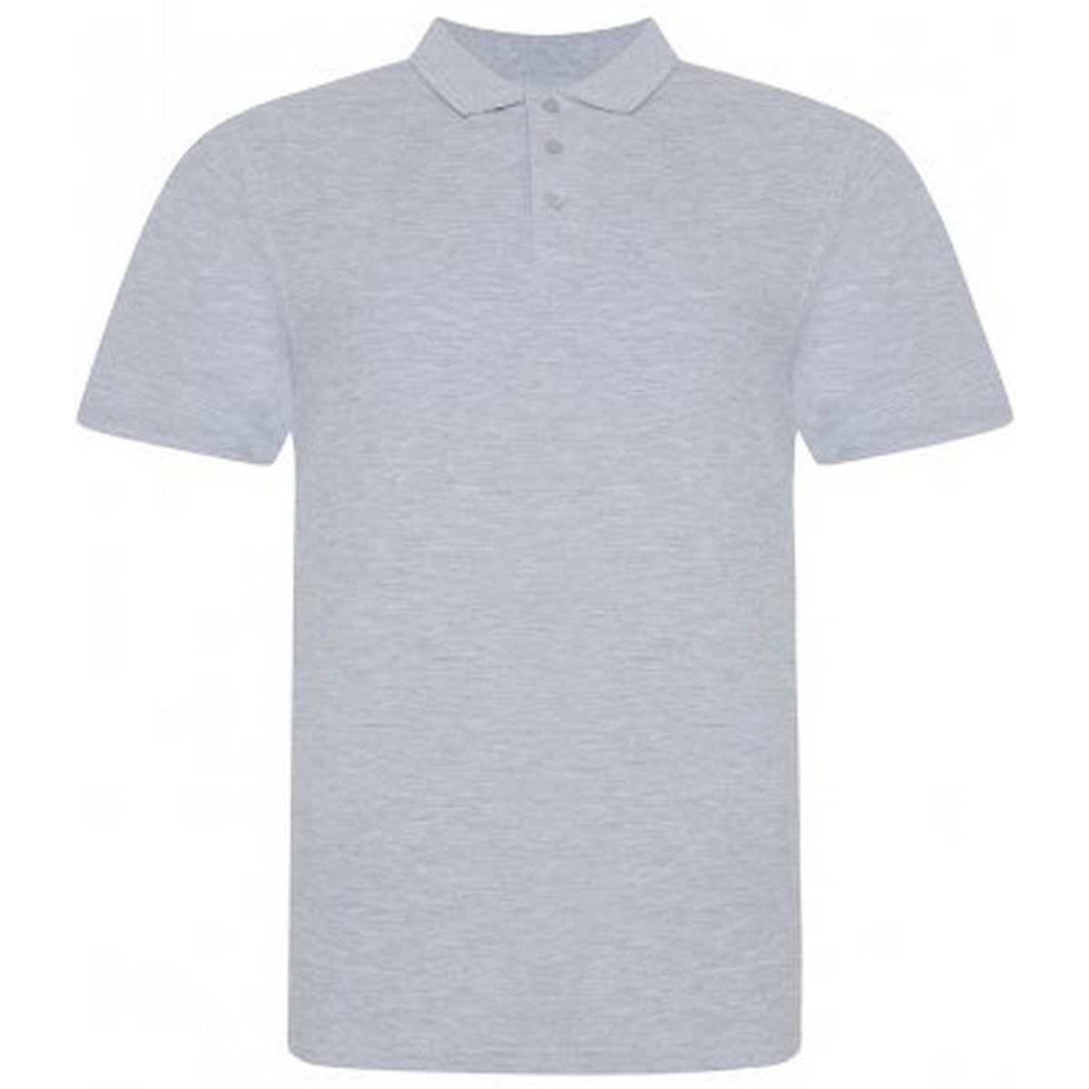 Grey Heather - Front - Awdis Mens Piqu Cotton Short-Sleeved Polo Shirt