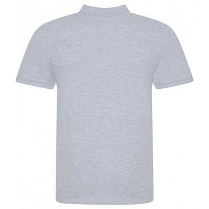 Grey Heather - Back - Awdis Mens Piqu Cotton Short-Sleeved Polo Shirt