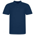 Blue-Ink - Front - Awdis Mens Piqu Cotton Short-Sleeved Polo Shirt