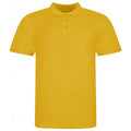 Mustard Yellow - Front - Awdis Mens Piqu Cotton Short-Sleeved Polo Shirt