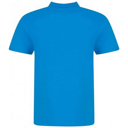 Azure - Back - Awdis Mens Piqu Cotton Short-Sleeved Polo Shirt