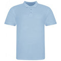 Sky Blue - Front - Awdis Mens Piqu Cotton Short-Sleeved Polo Shirt