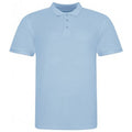 Sky Blue - Front - Awdis Mens Piqu Cotton Short-Sleeved Polo Shirt