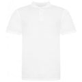White - Front - Awdis Mens Piqu Cotton Short-Sleeved Polo Shirt