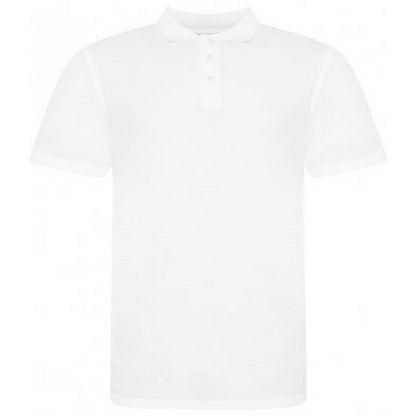 White - Front - Awdis Mens Piqu Cotton Short-Sleeved Polo Shirt