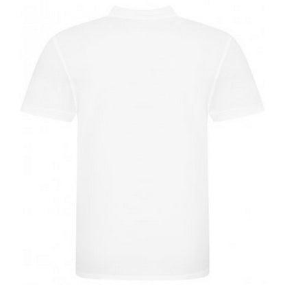 White - Back - Awdis Mens Piqu Cotton Short-Sleeved Polo Shirt