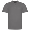 Charcoal Grey - Front - Awdis Mens Piqu Cotton Short-Sleeved Polo Shirt