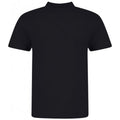 Deep Black - Back - Awdis Mens Piqu Cotton Short-Sleeved Polo Shirt