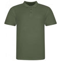 Earthy Green - Front - Awdis Mens Piqu Cotton Short-Sleeved Polo Shirt