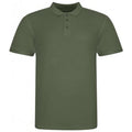 Earthy Green - Front - Awdis Mens Piqu Cotton Short-Sleeved Polo Shirt