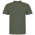 Earthy Green - Back - Awdis Mens Piqu Cotton Short-Sleeved Polo Shirt