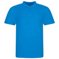 Azure - Front - Awdis Mens Piqu Cotton Short-Sleeved Polo Shirt