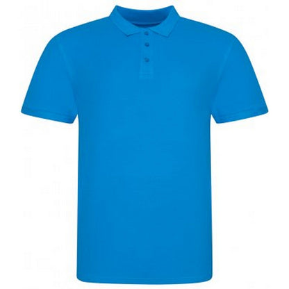 Azure - Front - Awdis Mens Piqu Cotton Short-Sleeved Polo Shirt