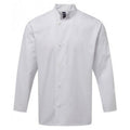 White - Front - Premier Mens Essential Long-Sleeved Chef Jacket