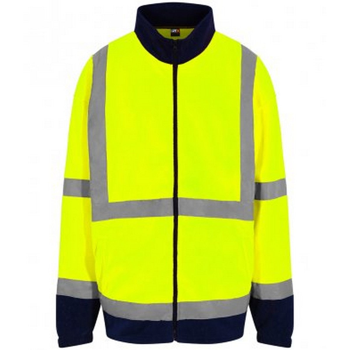 Yellow-Navy - Front - PRO RTX Mens High-Vis Fleece Jacket