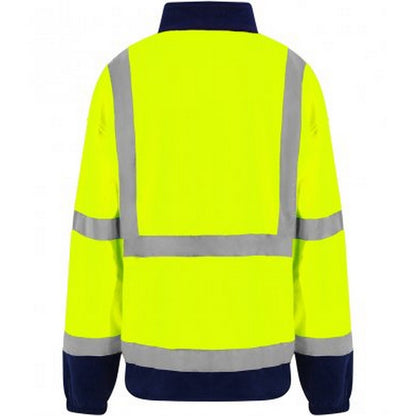 Yellow-Navy - Back - PRO RTX Mens High-Vis Fleece Jacket