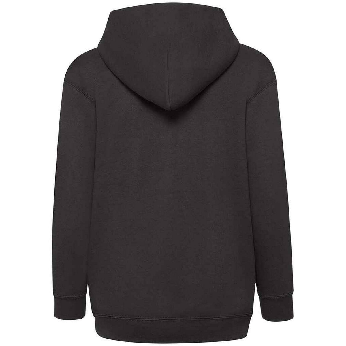 Black - Side - Fruit Of The Loom Childrens-Kids Hooded Sweatshirt