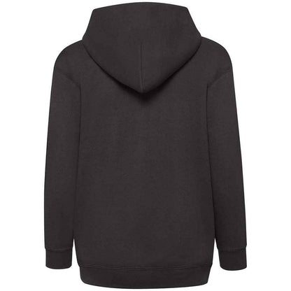Black - Side - Fruit Of The Loom Childrens-Kids Hooded Sweatshirt