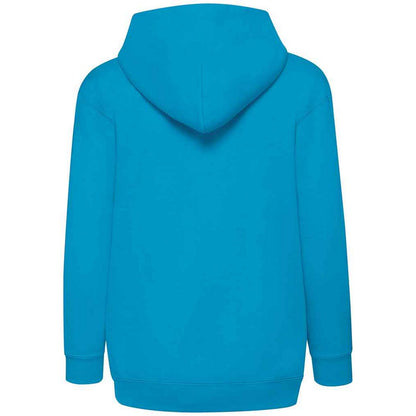 Azure - Side - Fruit Of The Loom Childrens-Kids Hooded Sweatshirt