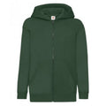 Bottle Green - Front - Fruit Of The Loom Childrens-Kids Hooded Sweatshirt