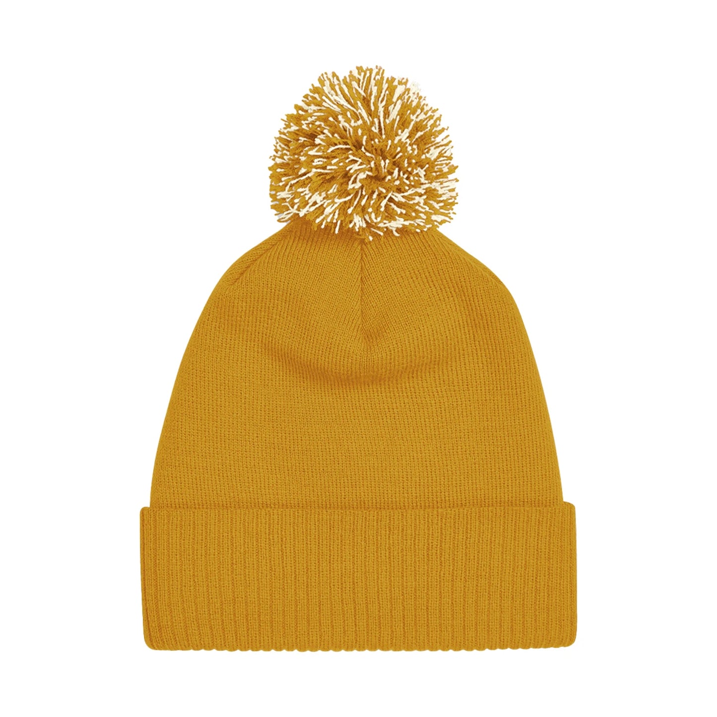 Mustard-Off White - Back - Beechfield Unisex Adult Beanie