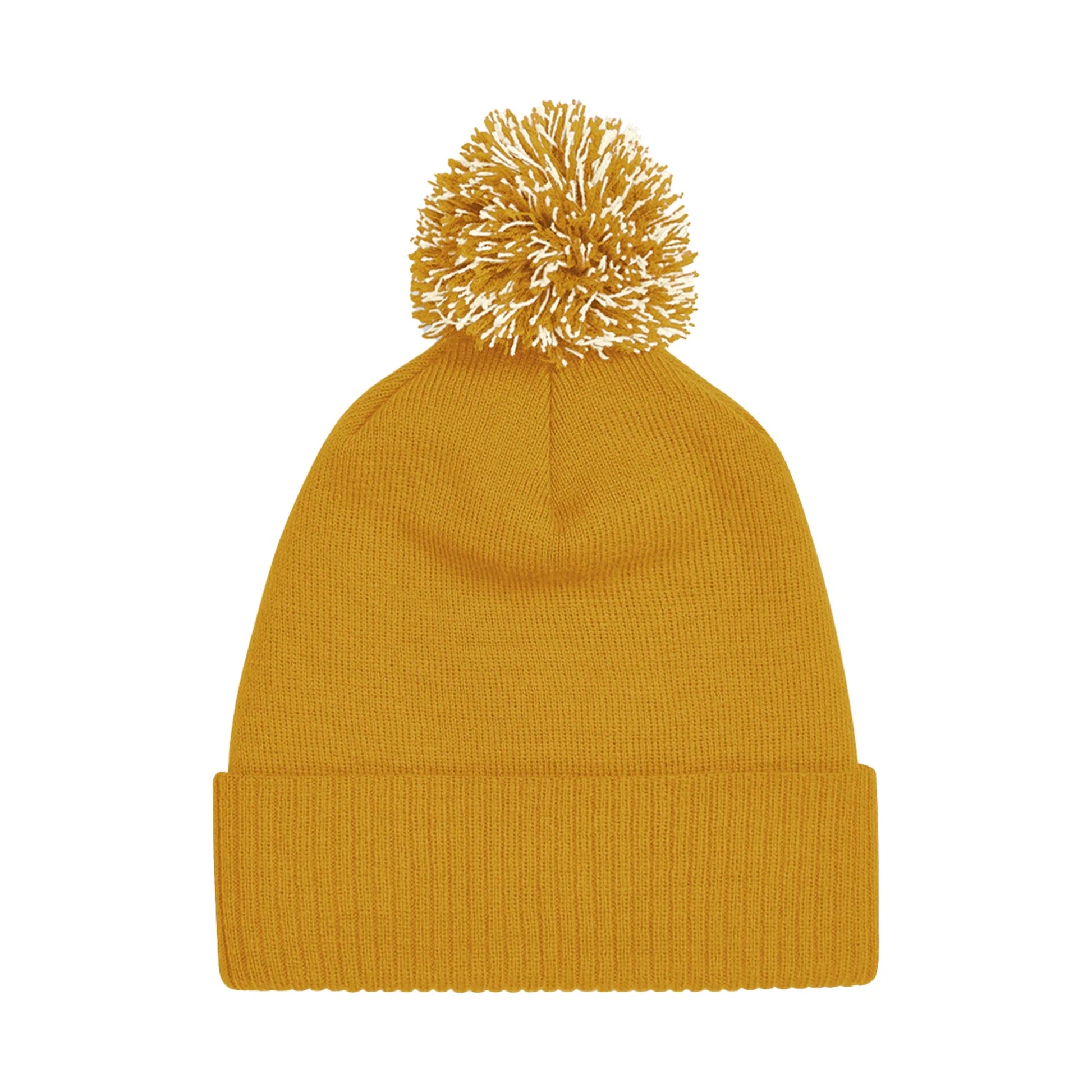 Mustard-Off White - Back - Beechfield Unisex Adult Beanie