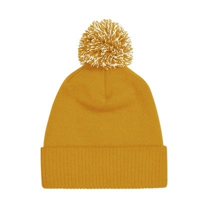 Mustard-Off White - Back - Beechfield Unisex Adult Beanie