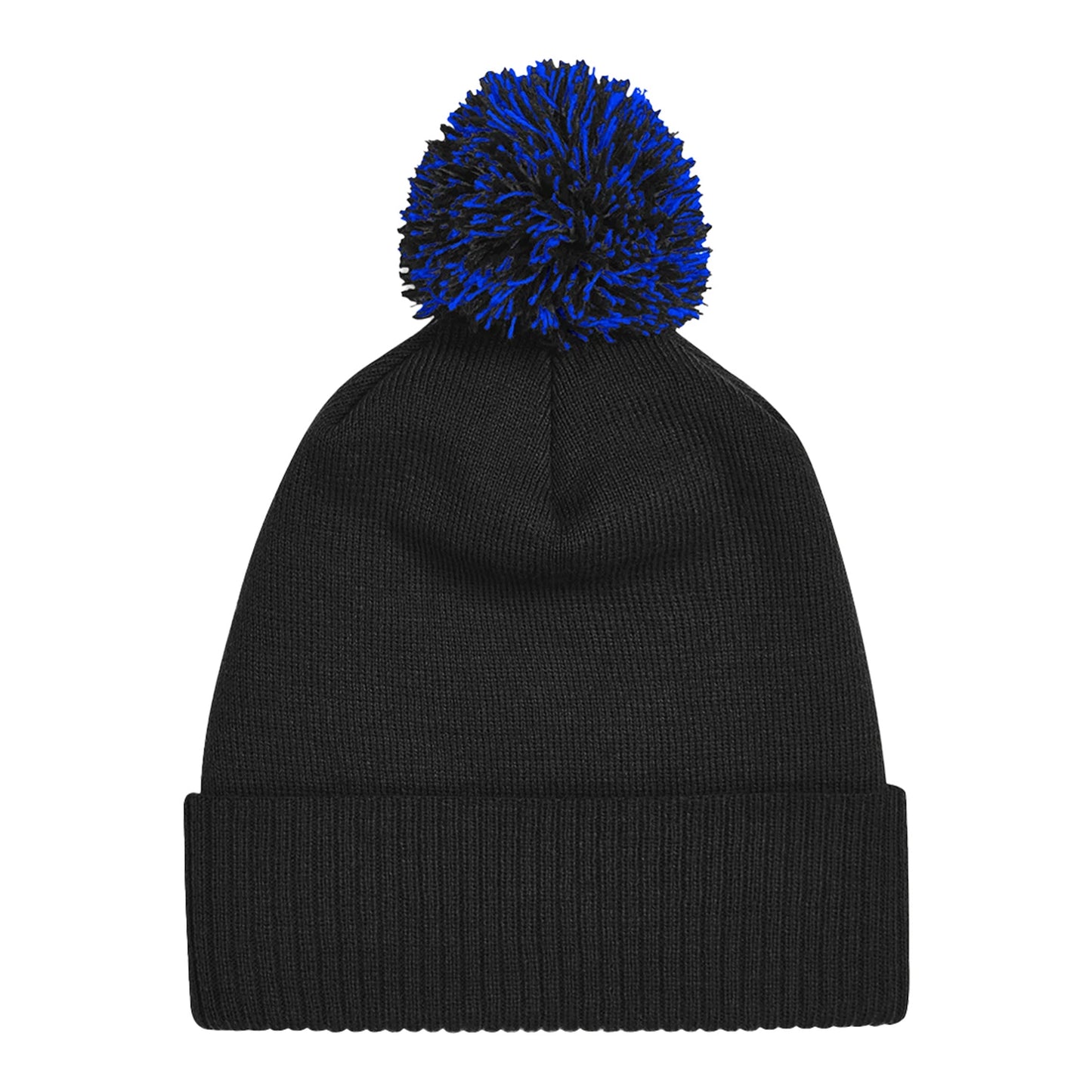 Black-Bright Royal Blue - Back - Beechfield Unisex Adult Beanie