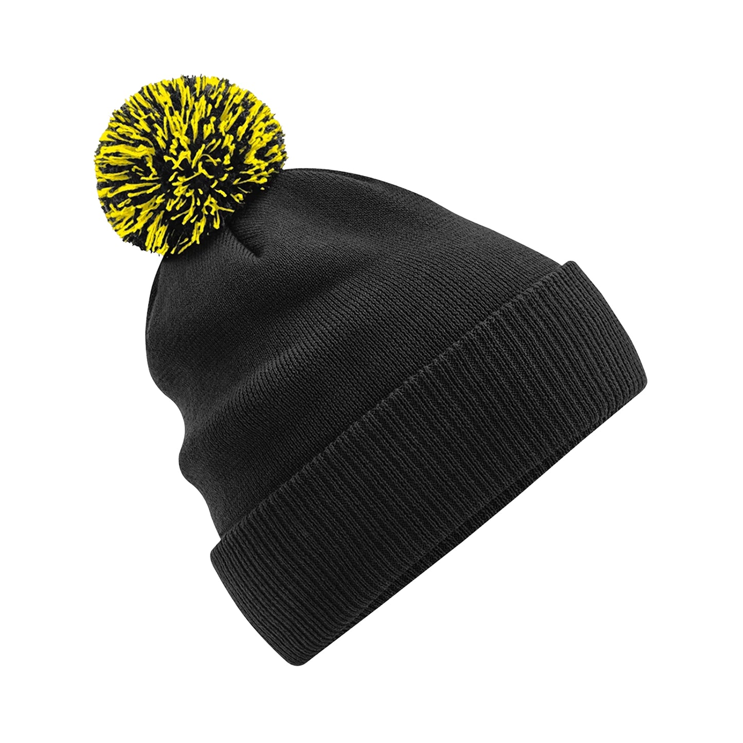 Black-Yellow - Front - Beechfield Unisex Adult Beanie