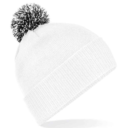 White-Black - Front - Beechfield Unisex Adult Beanie