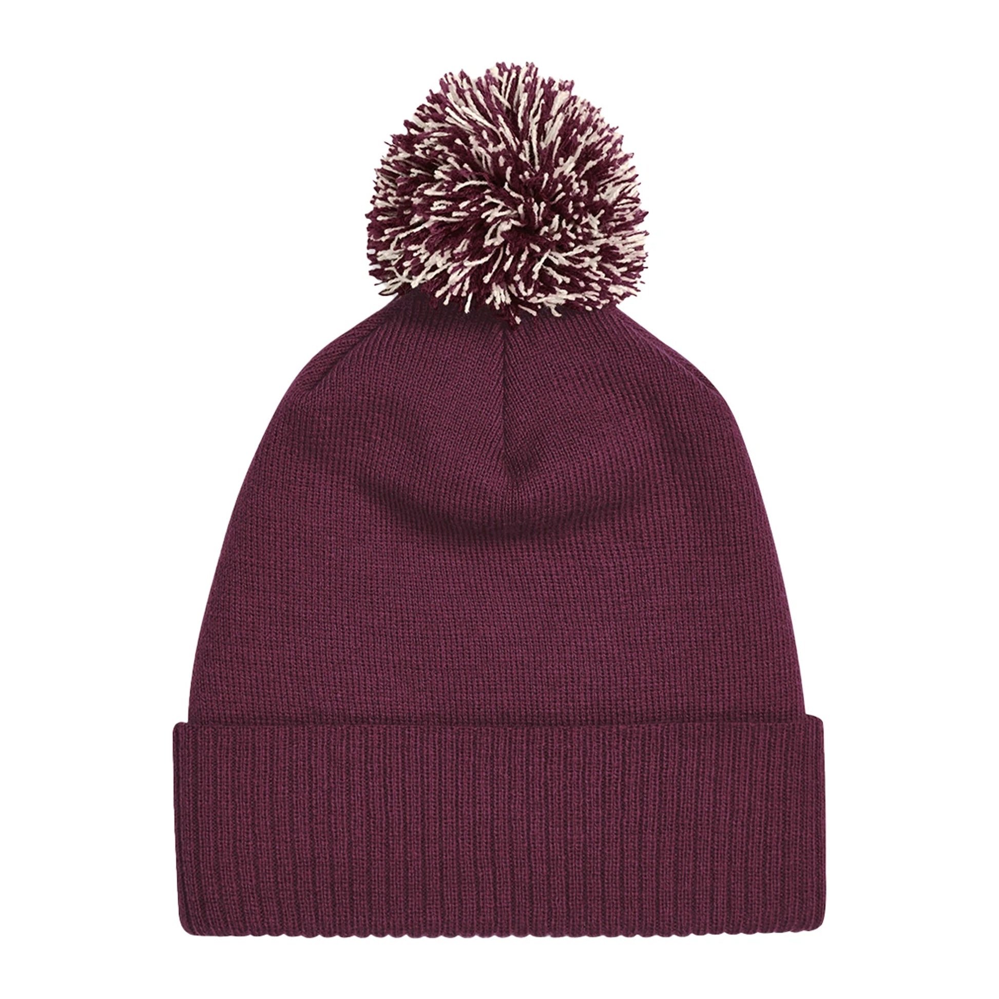 Burgundy-Off White - Back - Beechfield Unisex Adult Beanie