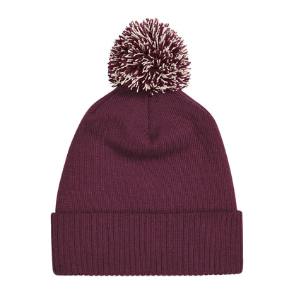 Burgundy-Off White - Back - Beechfield Unisex Adult Beanie
