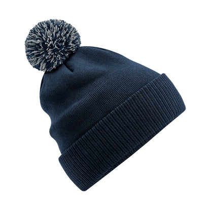 French Navy-Light Grey - Front - Beechfield Unisex Adult Beanie