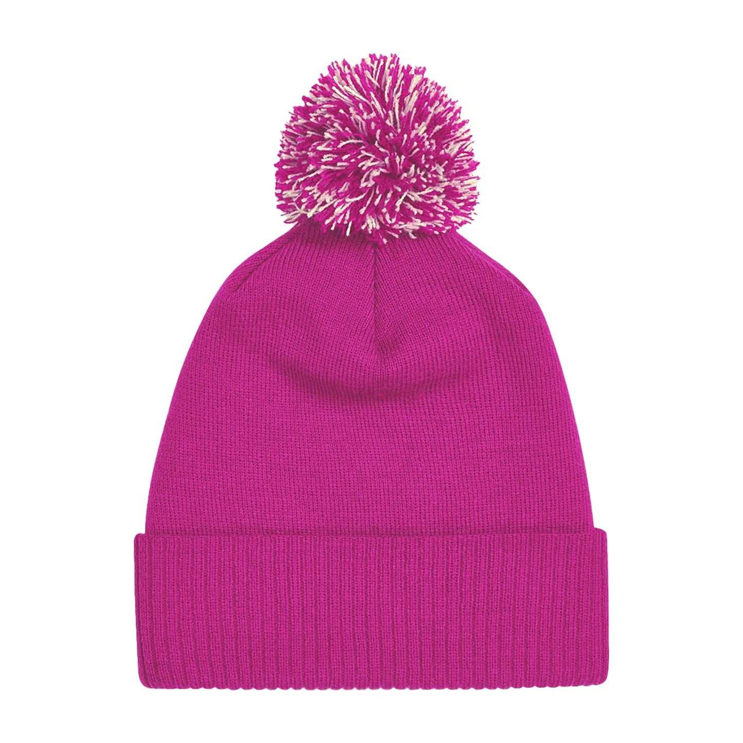 Fuchsia-Off White - Back - Beechfield Unisex Adult Beanie