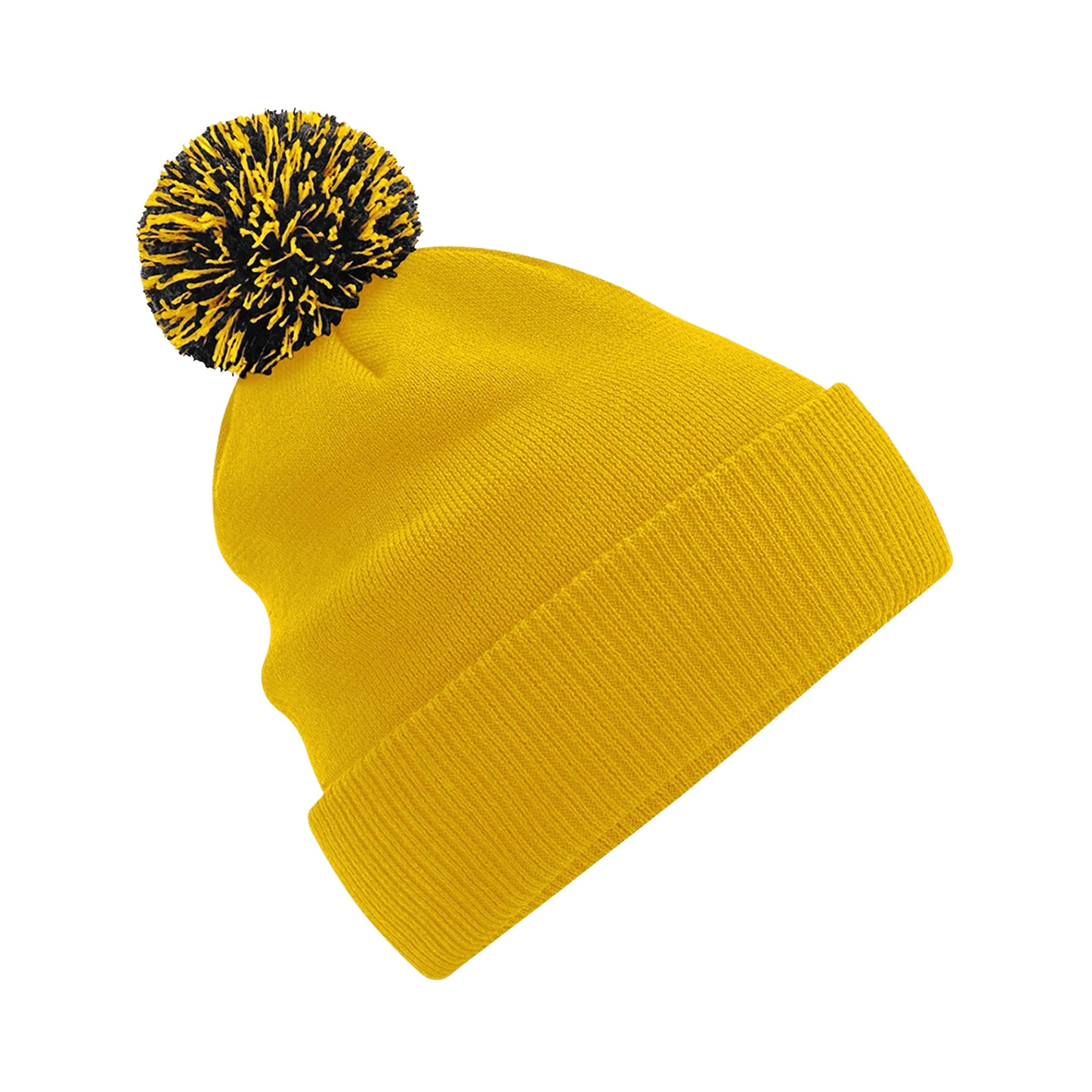 Gold-Black - Front - Beechfield Unisex Adult Beanie
