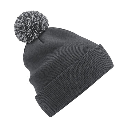 Graphite Grey-Light Grey - Front - Beechfield Unisex Adult Beanie
