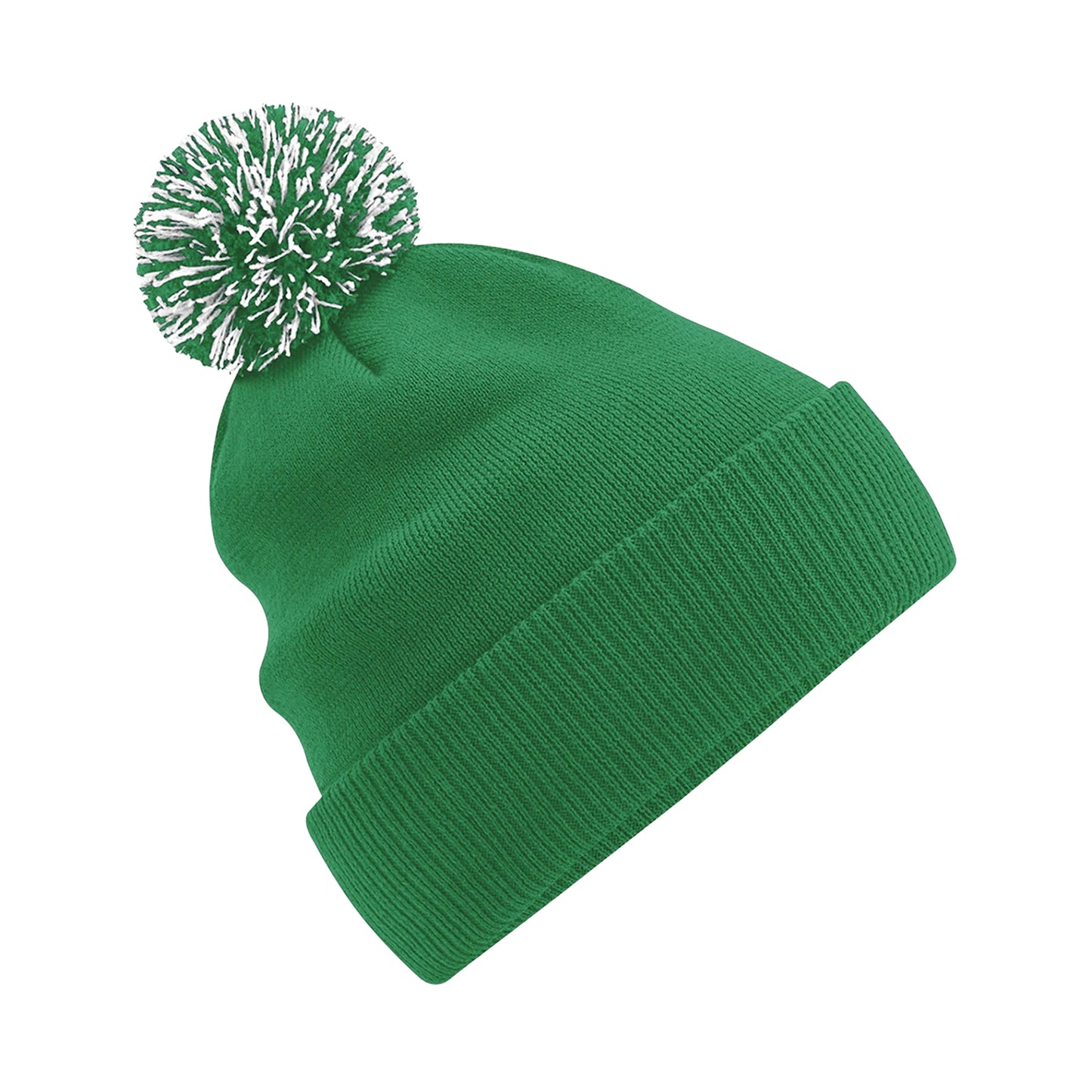 Kelly Green-White - Front - Beechfield Unisex Adult Beanie