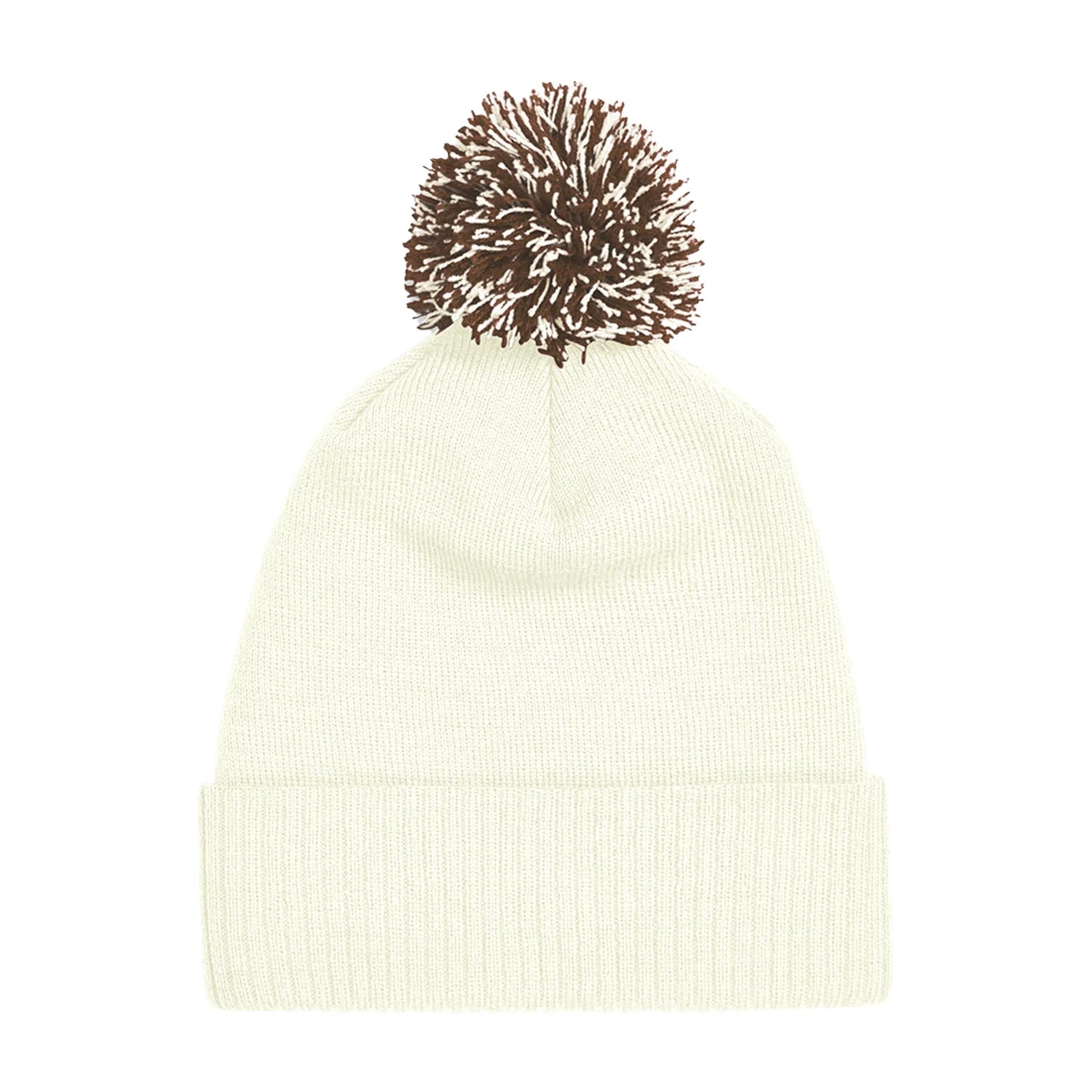 Off White-Mocha - Back - Beechfield Unisex Adult Beanie