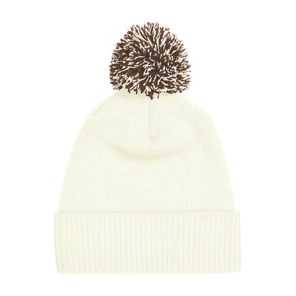 Off White-Mocha - Back - Beechfield Unisex Adult Beanie