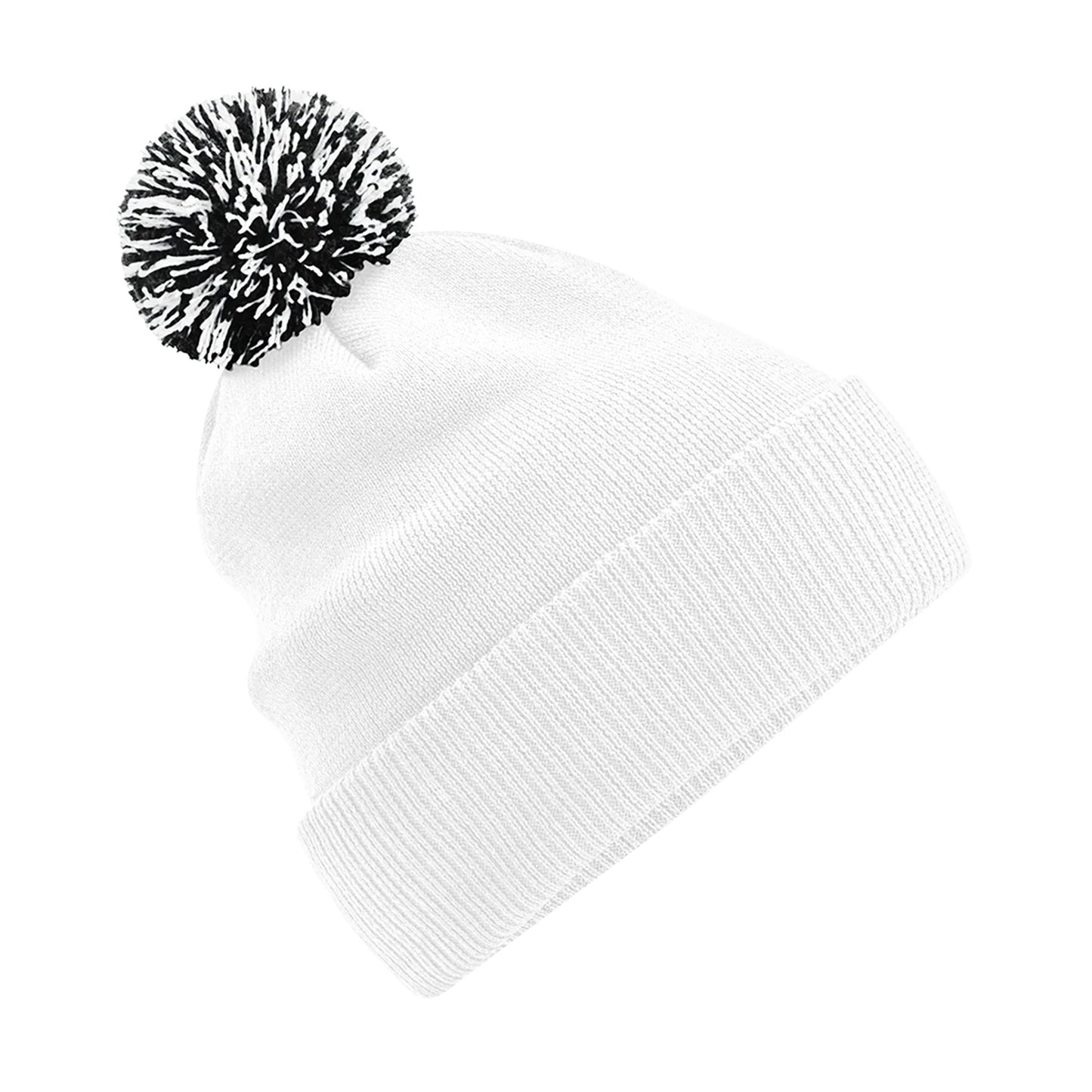 White-Black - Front - Beechfield Unisex Adult Beanie