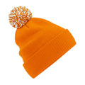 Orange-White - Front - Beechfield Unisex Adult Beanie