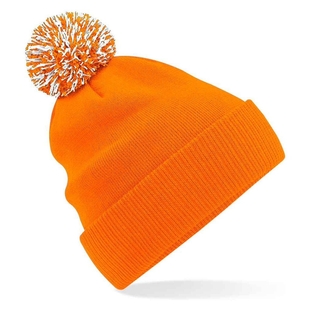Orange-White - Side - Beechfield Unisex Adult Beanie